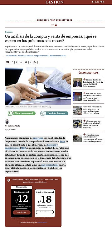 Un anlisis de la compra y venta de empresas: qu se espera en los prximos seis meses?